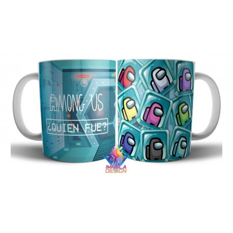 Taza Among Us Gamer Videojuego Cerámica Tripulante Impostor Mod 08