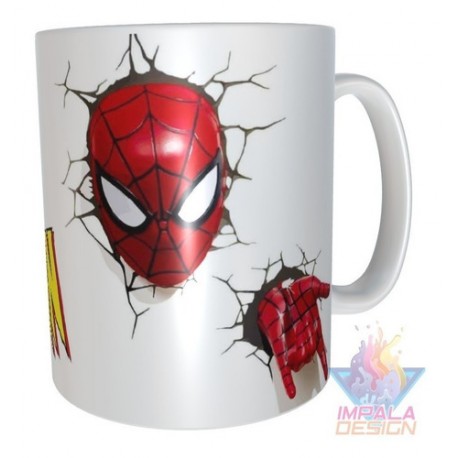 Taza Spiderman Comic Logo Cerámica