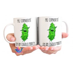 Taza De Cerámica Rick And Morty Weed Mota Marihuana Cogollo