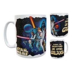 Taza Star Wars Desayuno De Otra Galaxia Cerámica Sable Luz