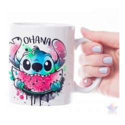 Stitch Taza Cerámica Lilo Disney Ohana Love Mod 01