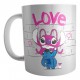 Taza De Cerámica Stitch Novia Ángel Love Amor