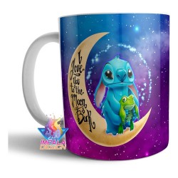 Taza Stitch Disney Luna I Love Lilo Cerámica Ohana