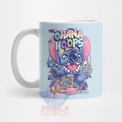 Taza Stitch Disney Ohana Desayuno Cereales Cerámica