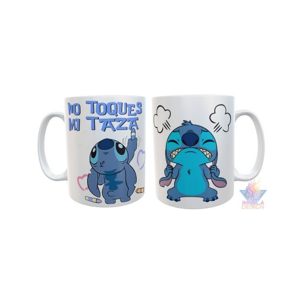 Taza Ceramica Importada Stitch No Toques Mi Taza