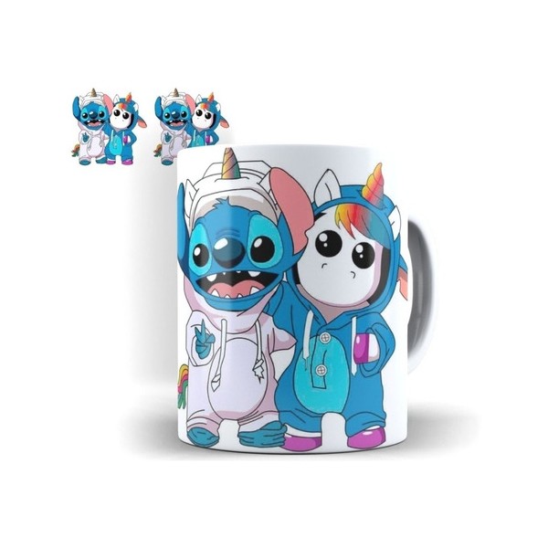 fuerte Teoría establecida Noveno Taza Disney Stitch 325ml Unicornio Stitch Café Disfraz