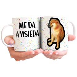 Taza Cerámica Perro Meme This Is Fine Llamas Fuego