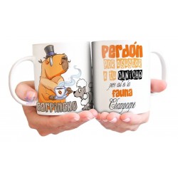 Taza Cerámica Perro Meme This Is Fine Llamas Fuego