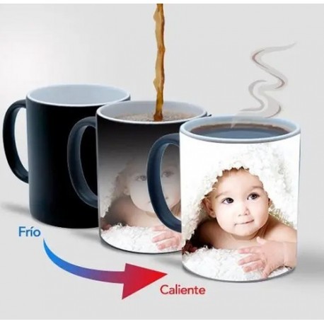 Taza Mágica Cambia Color Personalizada Con Foto Frase O Logo