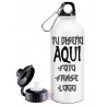 Botella Deportiva Aluminio Doble Tapa Personalizada Foto Frase o Logo