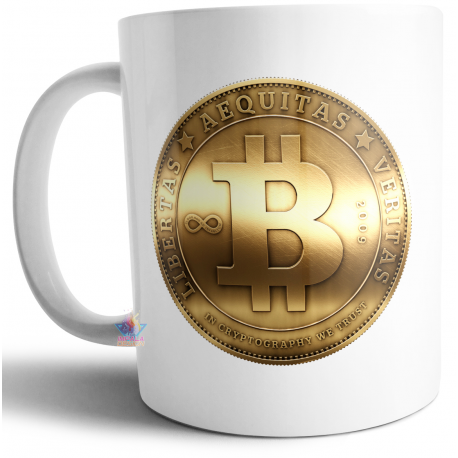 Taza De Cerámica Bitcoin Tasa Criptomoneda Logo Valor