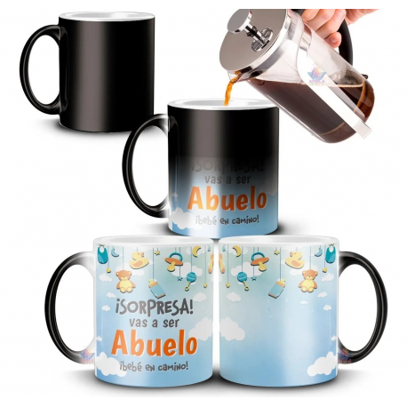 Taza Mágica Sorpresa Regalo Abuelo Abuela Bebé En Camino