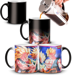 Taza Mágica De Dragon Ball Z Super Saiyajines Goku Vegeta