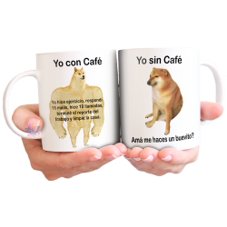 Taza Cerámica Perro Meme This Is Fine Llamas Fuego