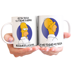 Taza Homero Simpson Cama Pastelito Meme Cerámica