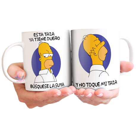 Taza Homero Simpson Cama Pastelito Meme Cerámica