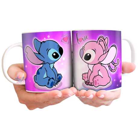 Stitch Taza Cerámica Lilo Disney Ohana Love Mod 01