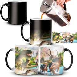 Taza De Cerámica Meme Dinosaurio Fefea Azul Mandíbula Tacita