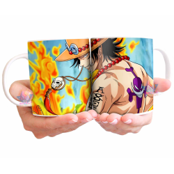 Taza Cerámica One Piece Portgas Ace Tattoo Serie Comic