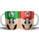 Taza Cerámica Super Mario Bros Luigi Película Hermanos Hongo