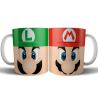 Taza Cerámica Super Mario Bros Luigi Película Hermanos Hongo