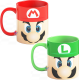 879986-MLA54894597299_042023,Juego De Tazas Cerámica Super Mario Bros Luigi Película 