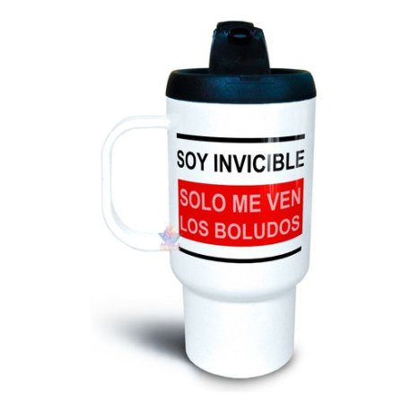 870719-MLA54037193176_022023,Jarro Térmico Plástico Frase Soy Invisible Solo Me Ven Humor