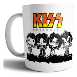 998124-MLA69722442169_052023,Taza De Cerámica Kiss Banda Rock Destroyer Funk Pop 