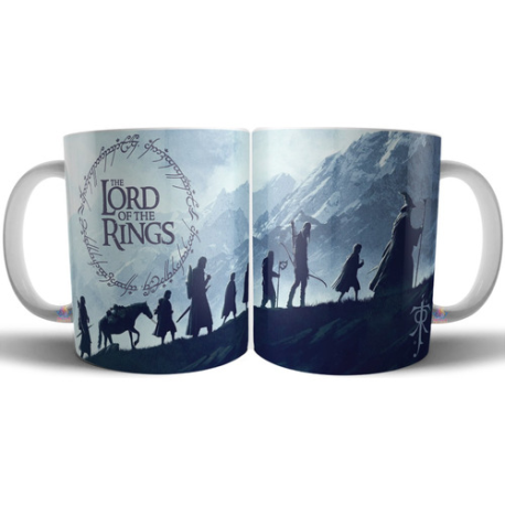 613403-MLA69659147187_052023,Taza Cerámica Señor De Los Anillos Comunidad Gandalf Frodo