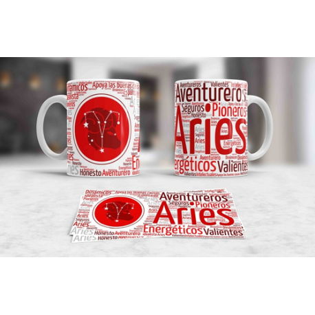 982945-MLA41335135668_042020,Taza Ceramica Aries Astrologia Signos Zodiaco