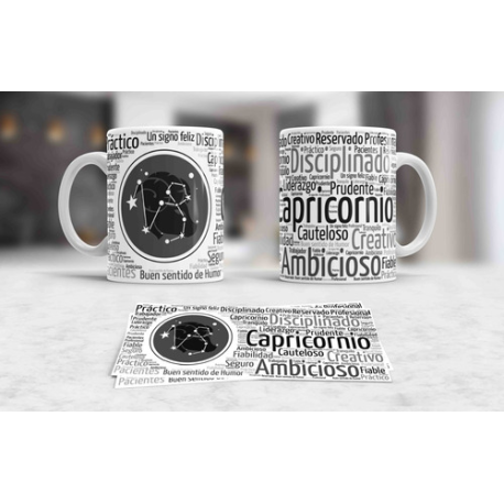 747554-MLA41335157439_042020,Taza Ceramica Capricornio Astrologia Signos Zodiaco