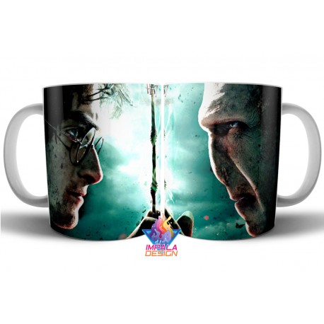 Taza De Cerámica Harry Potter Vs Lord Voldemort