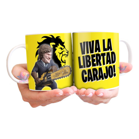 775655-MLA71114879354_082023,Taza Cerámica Milei Viva La Libertad Avanza Dolar Presidente