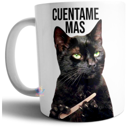 Taza Cerámica Gato Frase Llegué Tarde Porque No Quería Venir