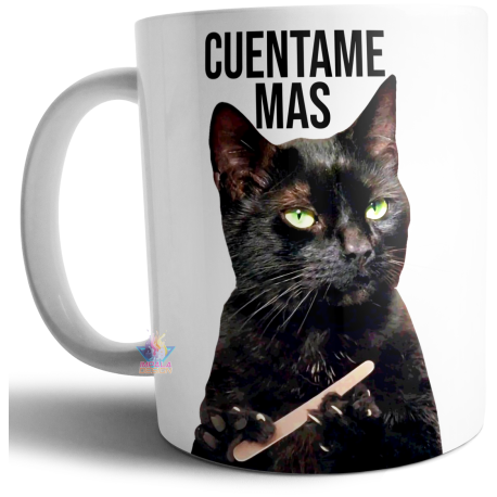 Taza Cerámica Gato Frase Llegué Tarde Porque No Quería Venir