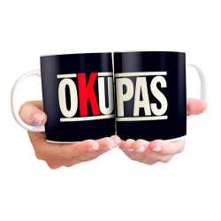 976644-MLA47314812461_082021,Taza Cerámica Serie Tv Okupas Logo Modelo 02