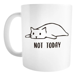 Taza Cerámica Gatitos Acostado Gato Moda Not Today (gatito)