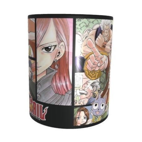 834701-MLA31591290424_072019,Taza Comic Fairy Tail Manga Hiro Mashima Interior-asa Negra