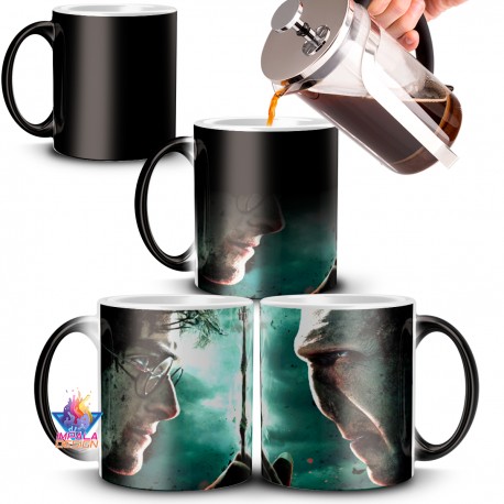 Taza Mágica Harry Potter Vs Lord Voldemort Termosensible