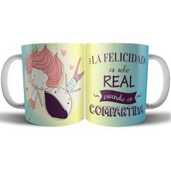 838504-MLA71659649353_092023,Taza Cerámica Amor Frase Felicidad Real Compartida Novios