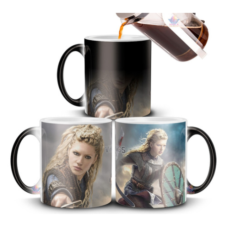 932484-MLA71479650293_092023,Taza Mágica Lagertha Vikingos Ragnar Lothbrok 