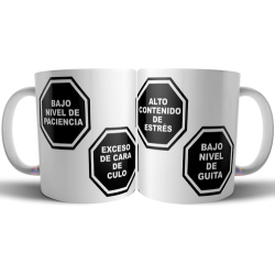 674170-MLA73572032145_122023,Taza Ceramica Etiquetado Frontal Sellos Paciencia Estrés 