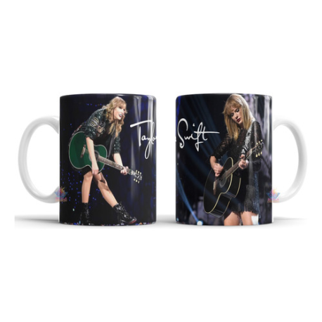 797932-MLA73633073308_122023,Taza Cerámica Taylor Swift Fotos Firma Guitarra 