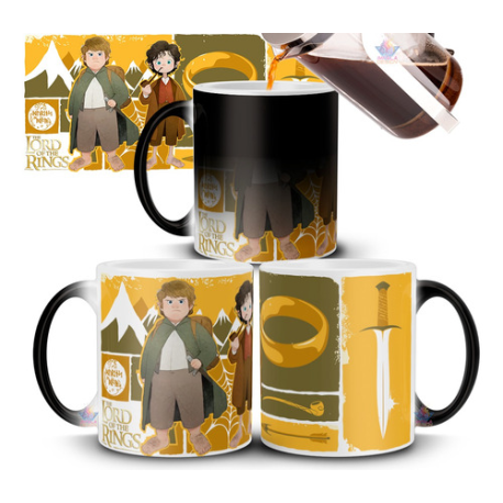 641234-MLA73993689793_012024,Taza Mágica El Señor De Los Anillos Frodo Y Sam Viaje Mordor