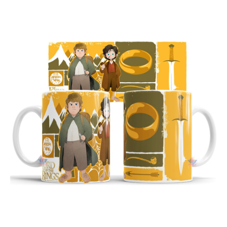 877413-MLA73993689233_012024,Taza De Cerámica Señor De Los Anillos Frodo Sam Viaje Mordor