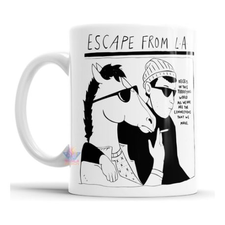 660961-MLA73993313411_012024,Taza De Cerámica - Bojack Horseman Escape From Los Ángeles