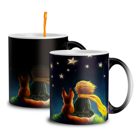 699136-MLA73853762297_012024,Taza Mágica El Principito Zorro Asteroides Rosa Estrellas