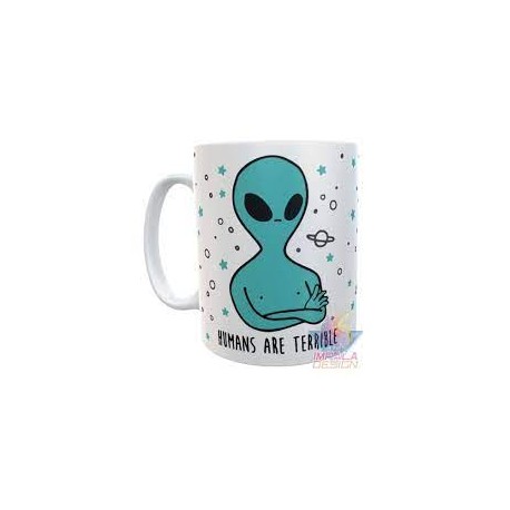 Taza Plástica Alien Humans Are Terrible Irrompible