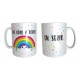 Taza Plástica Desayuno Arco Iris Café Odio A Todos En Serio