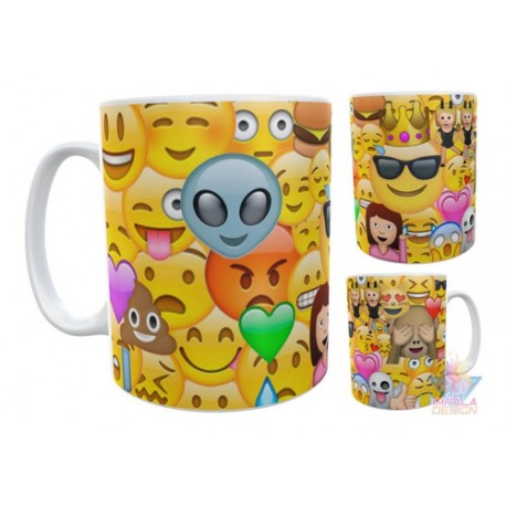 Taza Plástica Emoticones Emojis Caritas Whatsapp Irrompible